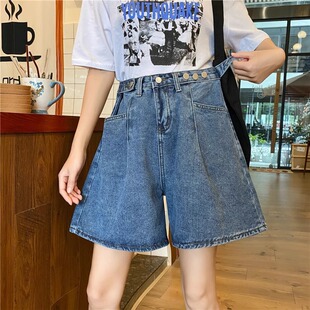 2025新款夏季牛仔短裤女款夏装潮搭高腰遮胯显瘦宽松休息阔腿热裤