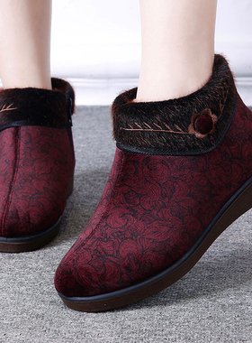 老北京布鞋加厚保暖中老年妈妈棉鞋老人布鞋奶奶鞋宽松大码女棉鞋