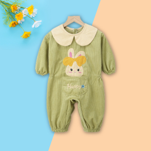 男宝女宝连体罩衣秋冬爬服婴儿爬爬衣一体爬行服防脏连体儿童哈衣