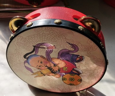 舞蹈铃鼓/幼儿园儿童成人舞蹈打击乐器/羊皮手鼓/新疆舞蹈手拍鼓