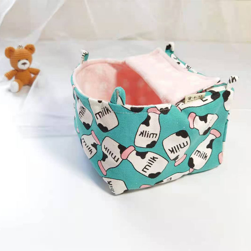 蜜小羽 新品蜜袋鼯仓鼠窝松鼠四季吊床可卡通图案手工棉窝睡床