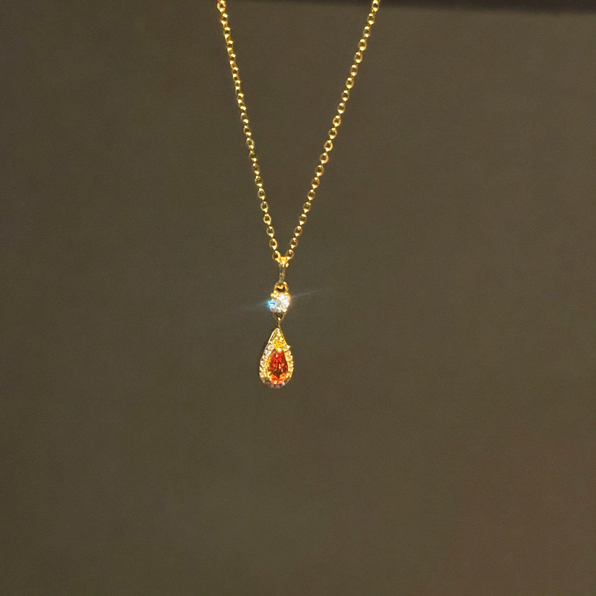 新中式中古风水滴吊坠项链女新款