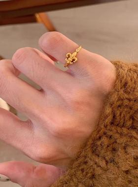 S925纯银鸢尾花戒指女款小众设计