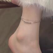 辣妹日记轻奢新款 潮高级感双层脚链女ins设计气质时尚 百搭足链