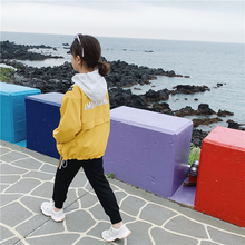 韩版 女童中大童学生防风拉链衫 外套潮 儿童拼色冲锋衣2019秋装 新款