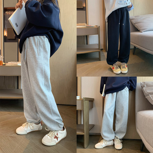学生校园裤 女大童简约收口卫裤 青少年舒适束脚运动裤 新款 2026春季