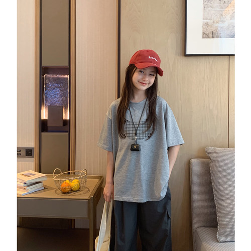 韩系可爱小羊宽松休闲大版短袖