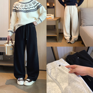 学生校园长裤 女大童加绒弯刀裤 青少年百搭保暖直筒裤 新款 2025冬装