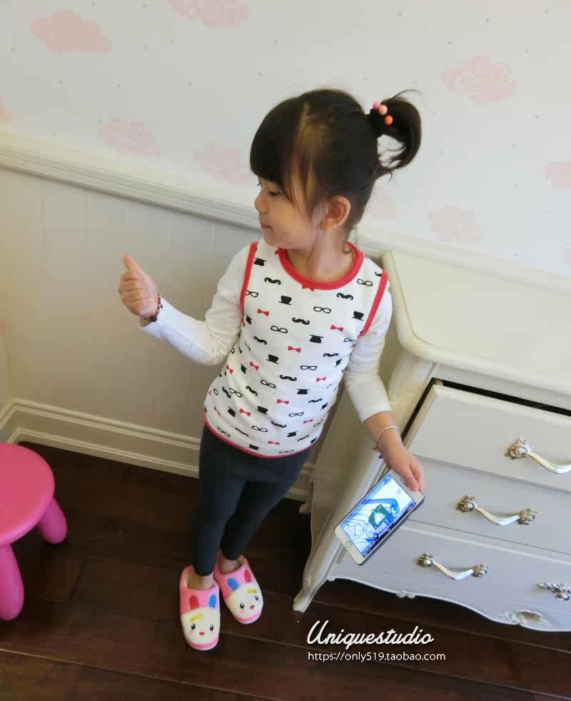 Pantoufles enfants en suède pour hiver - semelle caoutchouc - Ref 1032023 Image 5