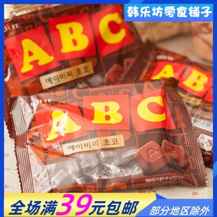 袋网红进口字母零食可可脂机智医生 韩国食品乐天ABC巧克力72g