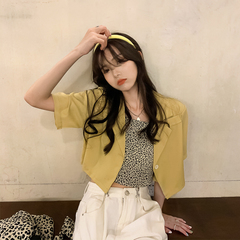 Summer women's thin 2021 new casual temperament short sleeve suit top