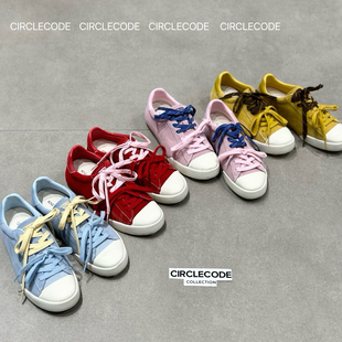 实拍女鞋2026春季新款撞色款多巴胺德训鞋女磨砂真皮平底休闲板鞋