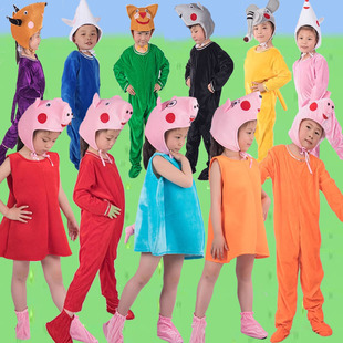 圣诞节儿童小猪佩奇舞蹈服幼儿园情景剧抱抱演出服乔治卡通表演服