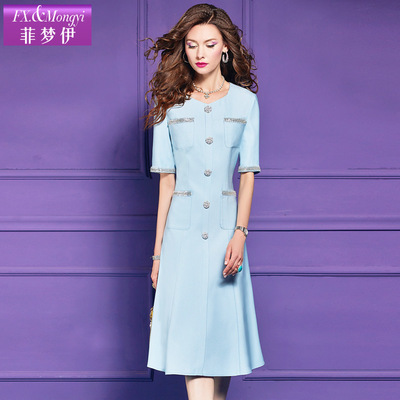 小香风名媛优雅淑女气质A字裙子