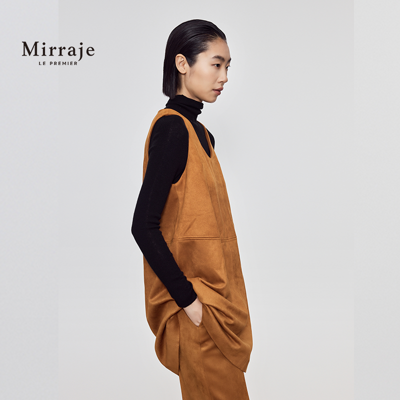 V领高阶叠穿Mirraje麂皮绒修身