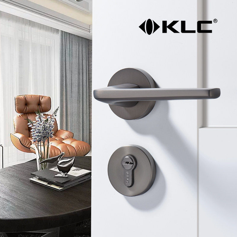 KLC锌合金门锁卧室室内门35-60加厚门锁机械静音磁吸门锁锌合金