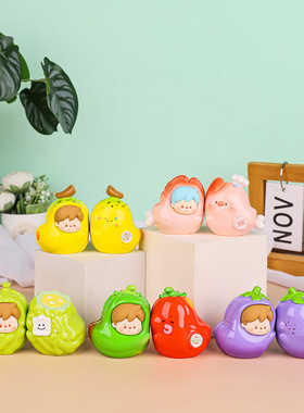 阿不生鲜贴贴小摆件情侣礼物一对摆件可爱树脂工艺品桌面摆件