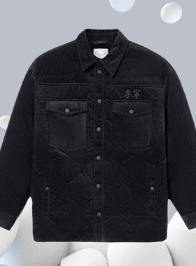 李宁正品外套冬季新款男子刺绣宽松保暖灯芯绒短款棉服AFMR459