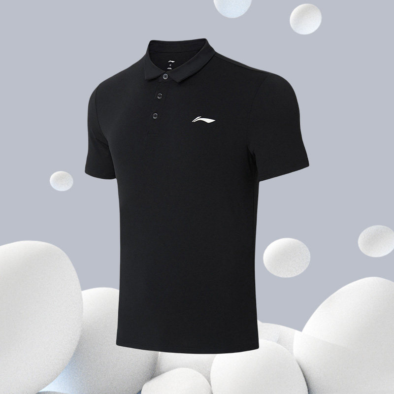 李宁POLO衫男 夏季翻领针织T恤工装运动舒适短袖 APLS071-5