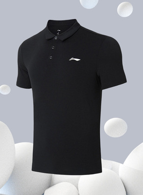 李宁POLO衫男 夏季翻领针织T恤工装运动舒适短袖 APLS071-5