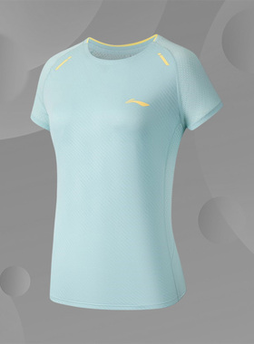 李宁正品秋季新款休闲运动舒适透气速干清凉女子短袖ATSS554