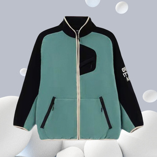 李宁冬季 悟行都市户外系列运动加绒宽松摇粒绒外套AWDRB09