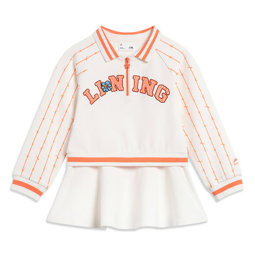 Lining/李宁正品新款女童运动潮流系列时尚休闲翻领连衣裙YSKT098