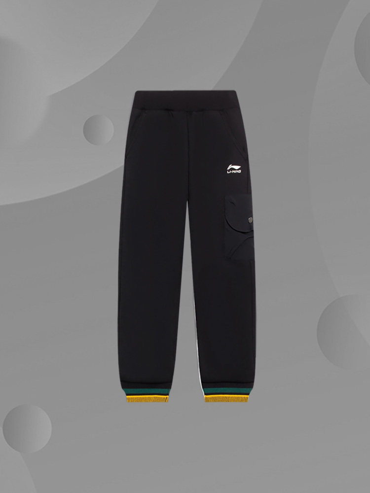 lining/李宁正品男小童运动生活系列束脚保暖厚夹里棉裤ykms009