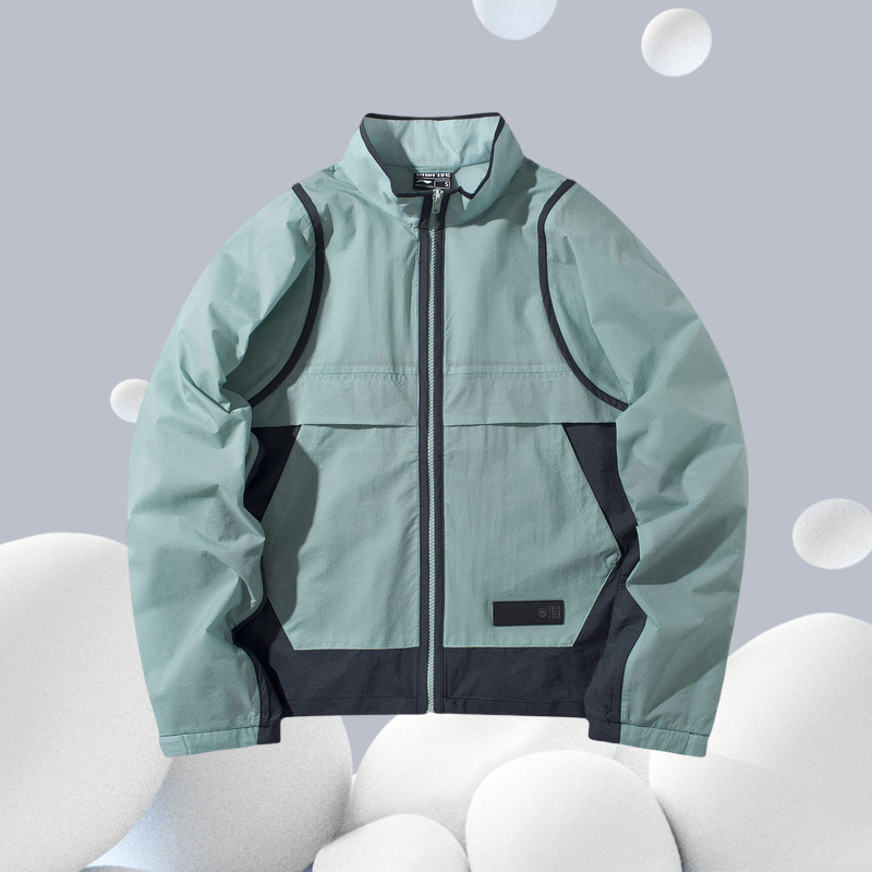 李宁正品风衣夏季女子BAD FIVE休闲开衫立领拼接轻薄外套AFDQ158