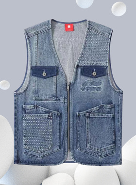 新品中国李宁秋冬潮流运动休闲男子水洗牛仔马甲AMDR041