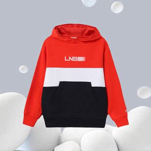 男女童宽松时尚 新款 套头连帽上衣YWDR249 卫衣秋季 李宁童装