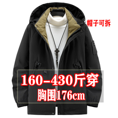 可拆卸帽防寒服400斤男装