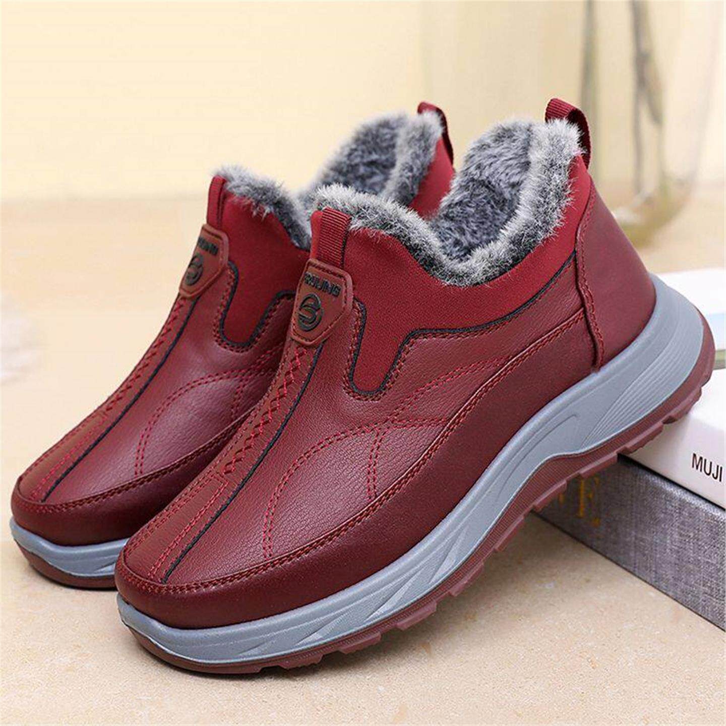 老北京布鞋女棉鞋冬季加绒保暖防滑轻便中老年妈妈鞋厚底高帮鞋子