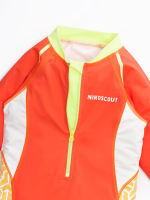 Children's sun protection swimsuits, long-sleeved racing one-piece boys' training quick-drying bright orange fluorescent swimsuits, new professional thumbnail 6