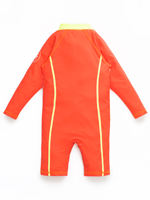 Children's sun protection swimsuits, long-sleeved racing one-piece boys' training quick-drying bright orange fluorescent swimsuits, new professional thumbnail 5