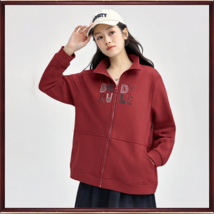 衣之庄园正品2026年春季 休闲开衫刺绣百搭长袖立领外套女2503856