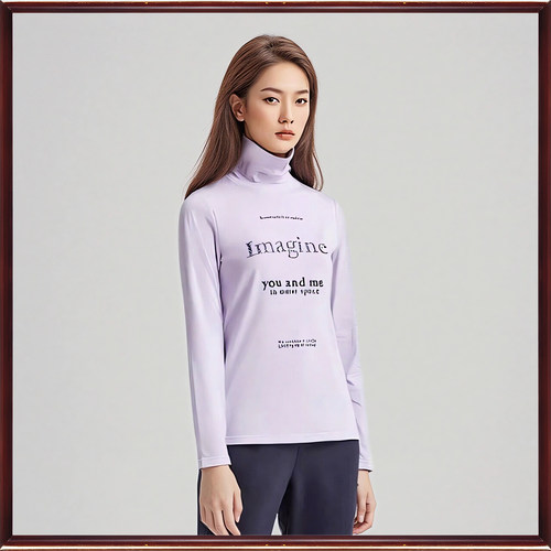 正品朗斯莉秋冬高领打底上衣女