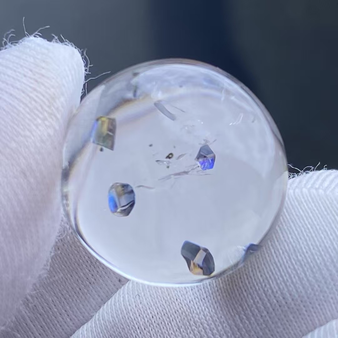 天然水晶包裹体七彩锐钛矿吊坠裸石男女款水晶矿石项链挂坠