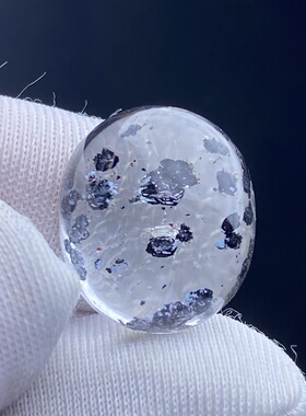天然水晶包裹体紫矿花吊坠裸石蛋面DIY水晶饰品项链可做戒指