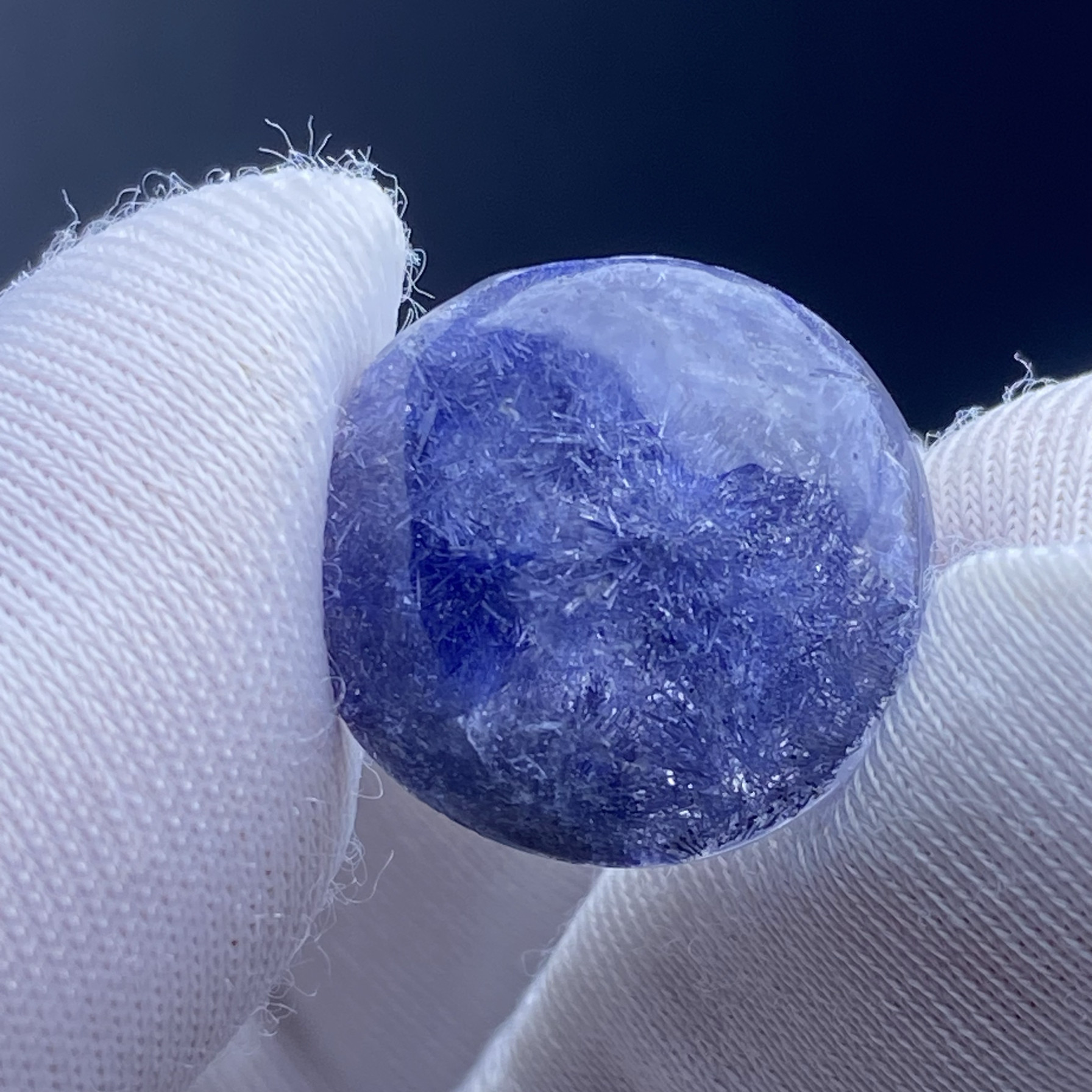 天然水晶蓝发晶吊坠裸石男女款蓝线石项坠饰品挂坠一物一图