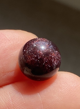 天然水晶超七紫晶发吊坠圆珠DIY紫发晶单珠饰品项链9.5mm