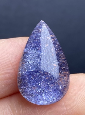 天然水晶星光草坪蓝发晶吊坠裸石DIY水晶饰品项链一物一图