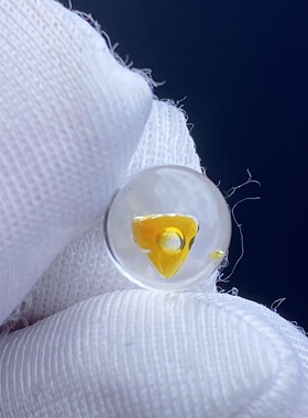 天然水晶包裹体油胆吊坠圆珠DIY水胆单珠饰品可做戒指7mm一物一图