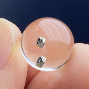 天然水晶黄铜矿吊坠圆珠DIY水晶单珠饰品项链13.5mm一物一图