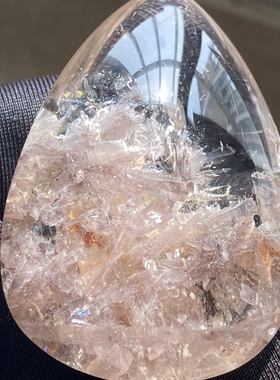 天然水晶包裹体浅紫碧玺吊坠裸石男女款碧玺项链饰品挂坠一物一图