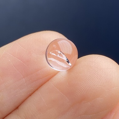 天然白水晶水胆吊坠圆珠DIY水晶单珠配珠饰品可做戒指7mm一物一图