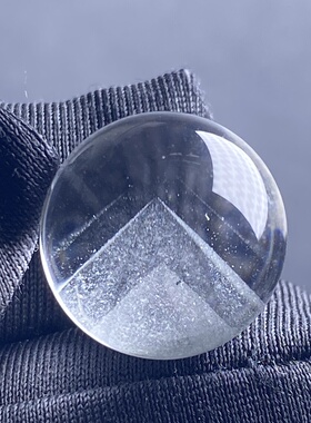 天然水晶白幽灵银山金字塔吊坠圆珠DIY幽灵单珠饰品项链15mm
