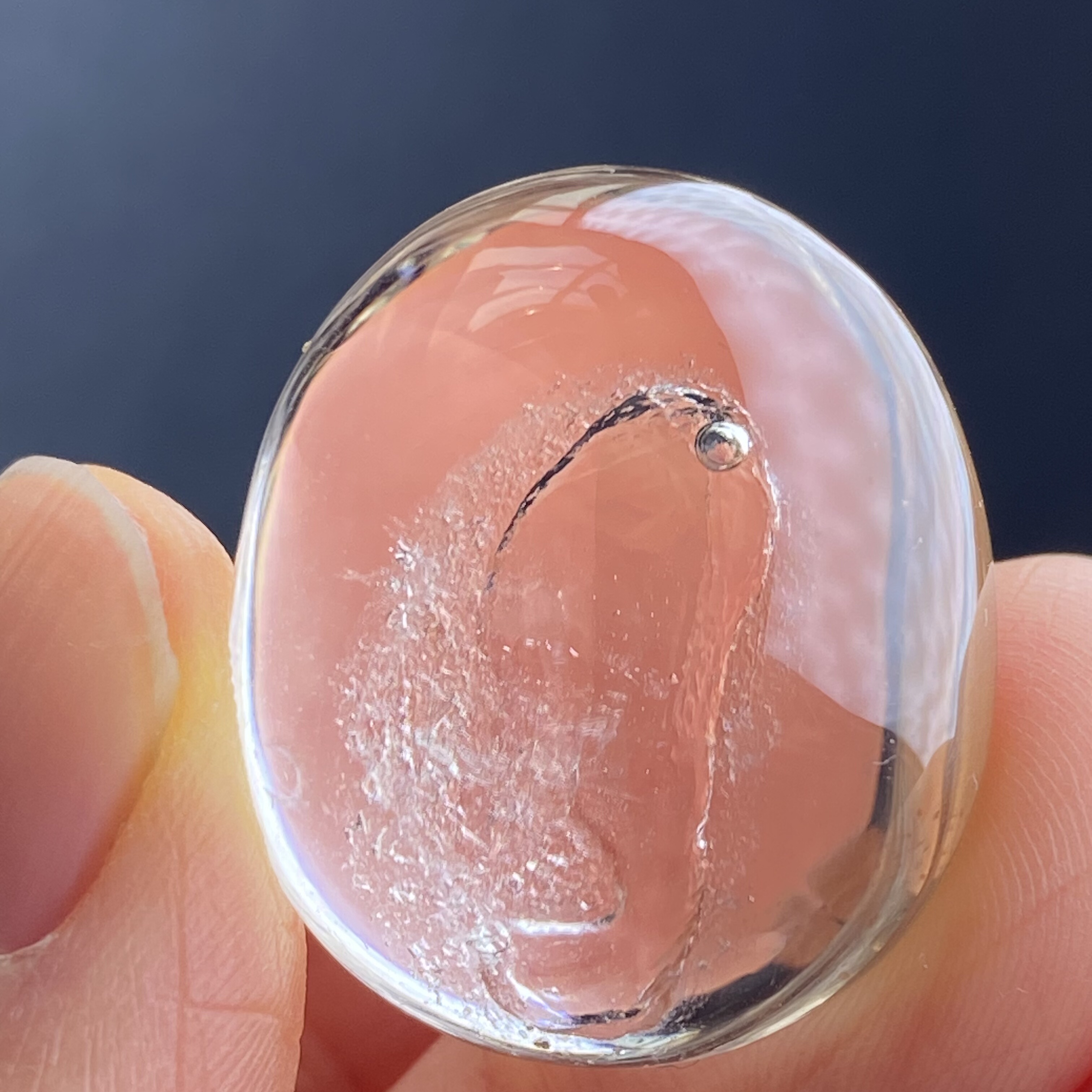 天然白水晶水胆吊坠裸石男女款水晶项链挂坠一物一图