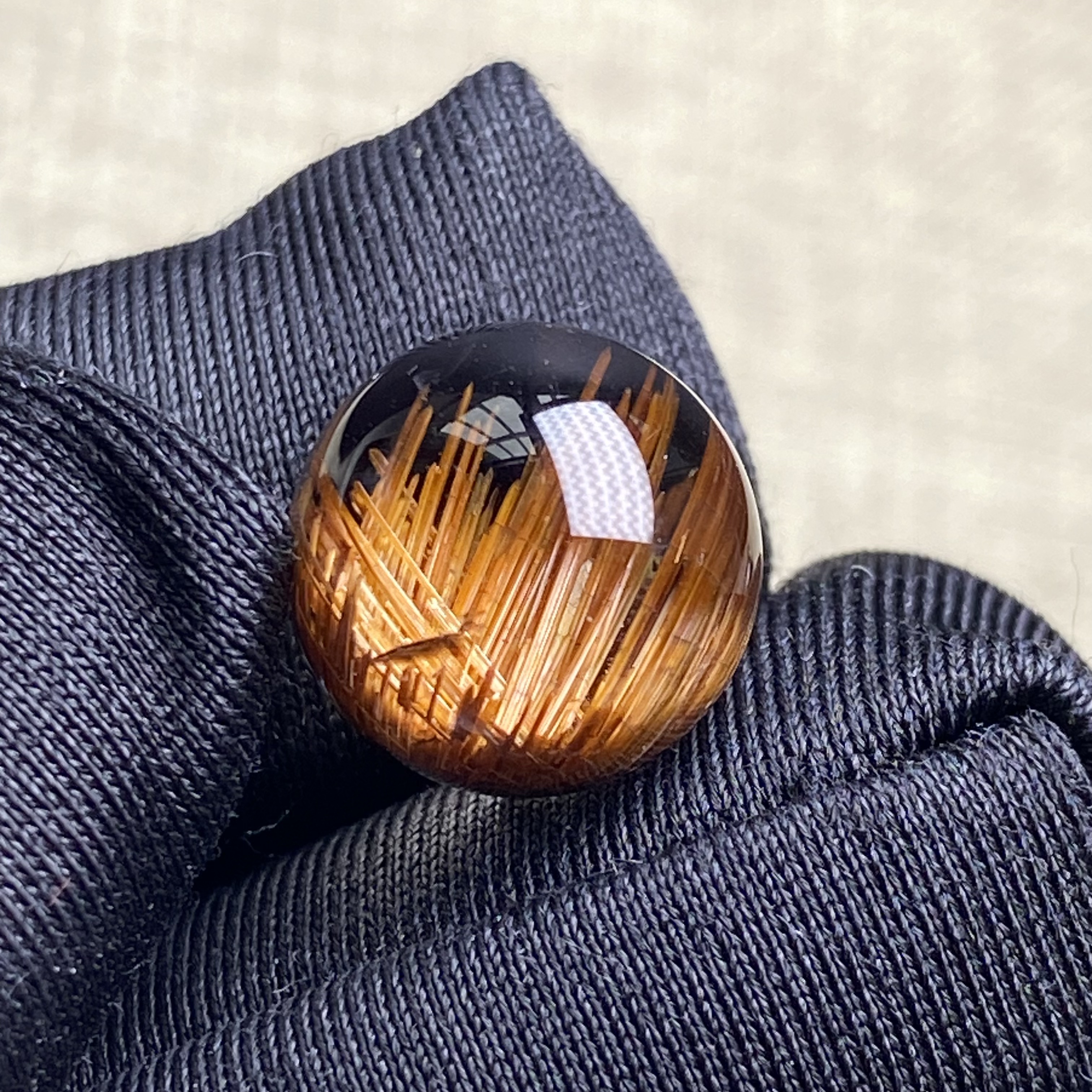 天然水晶发晶吊坠圆珠DIY铜条发单珠饰品项链11.5mm一物一图