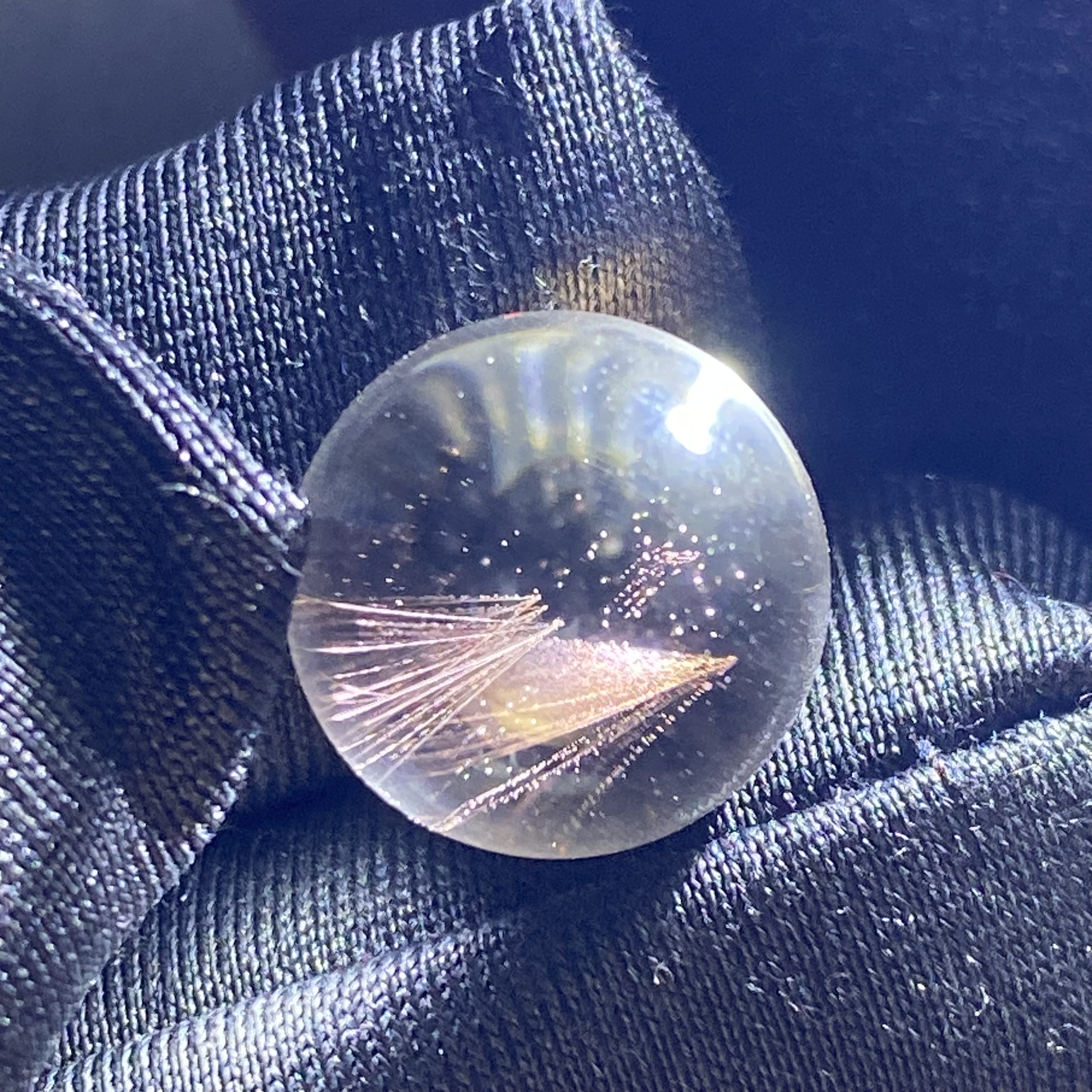 天然白水晶红针吊坠圆珠DIY水晶单珠饰品项链12mm一物一图
